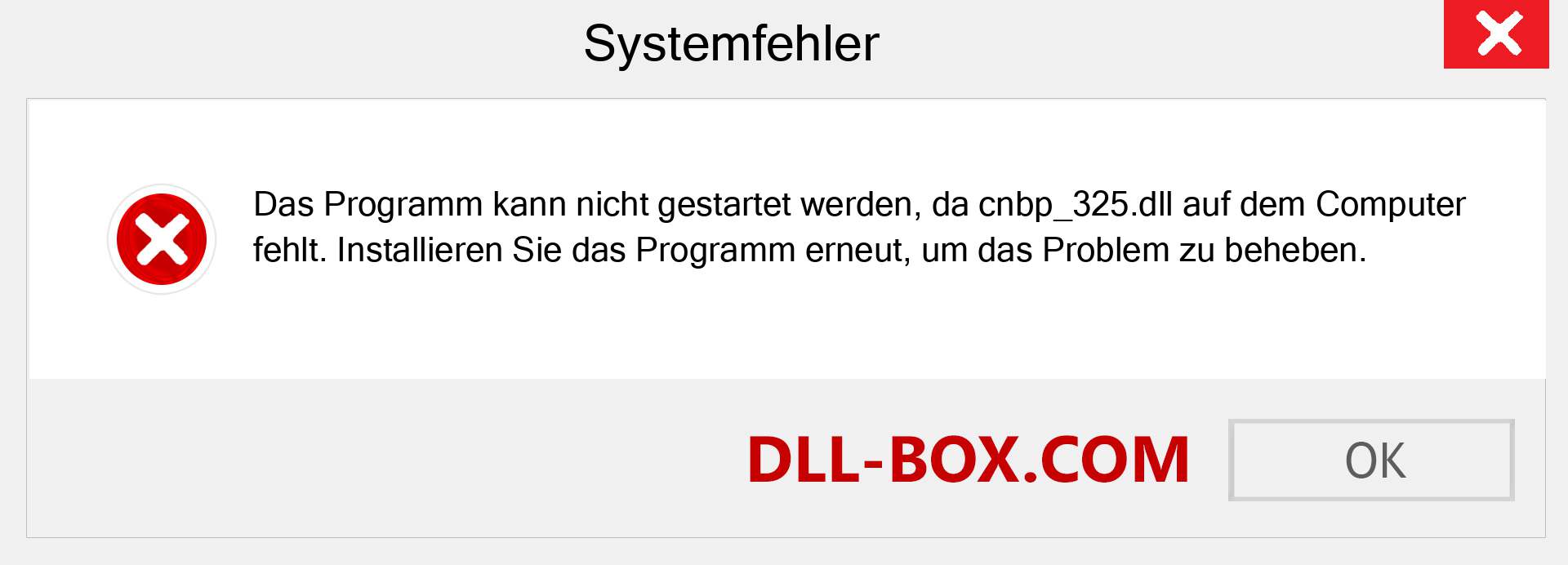 cnbp_325.dll-Datei fehlt?. Download für Windows 7, 8, 10 - Fix cnbp_325 dll Missing Error unter Windows, Fotos, Bildern